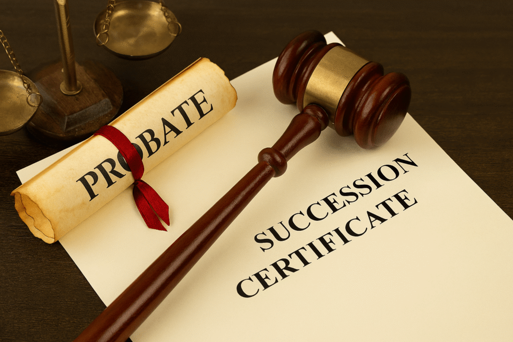 Certificate under Indian Law Probate process in India Succession laws for movable assets Legal heir certificate for bank accounts